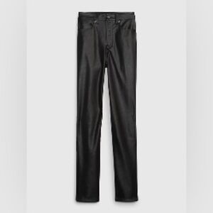 Gap Vintage High Rise Slim Leather Pants Women 12 Regular Black Soft Cigarette